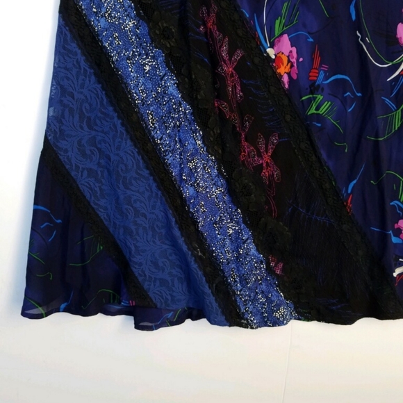 FRANCESCA Rose Maxi Skirt Mix Print Panels Boho Festival Size L - EUC! - Picture 4 of 15